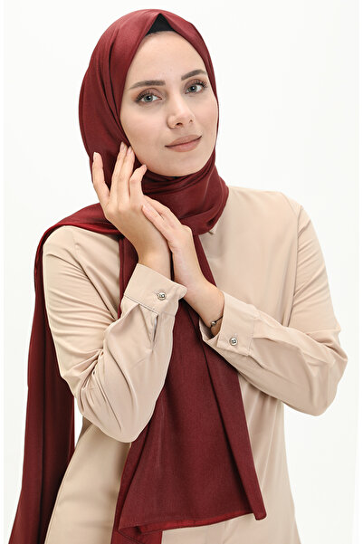 sefamerve Burgundy Crystal Shawl - 1099-20 Model