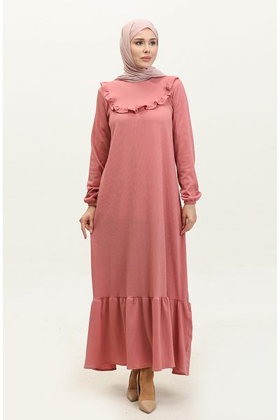 sefamerve Φόρεμα Dusty Rose Nazenin Ruffle από Robadan - NZR003-01
