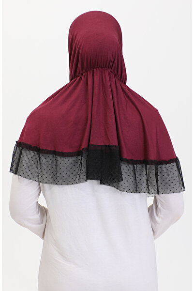 sefamerve Πρακτικό Τούλι Λεπτομερές Σάλι 1270-11 Plum