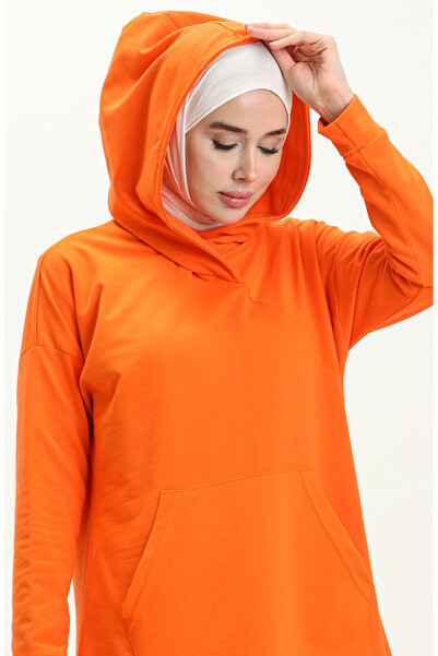 sefamerve Kanguru Cepli Spor Tunik 3032-10 Oranj