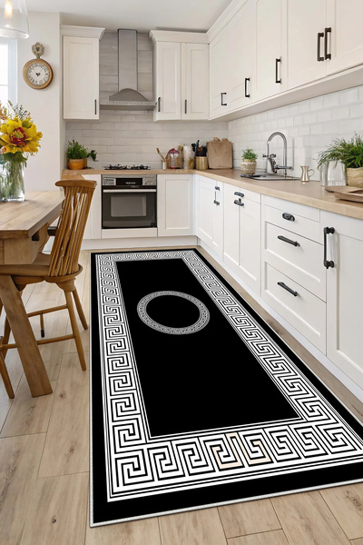 Evimle Makinede yıkanabilir kaymaz taban leke tutmaz mutfak halısı salon halı...