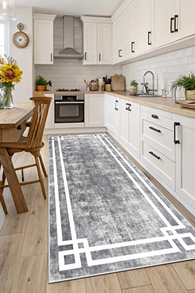 Evimle Makinede yıkanabilir kaymaz taban leke tutmaz mutfak halısı salon halı...