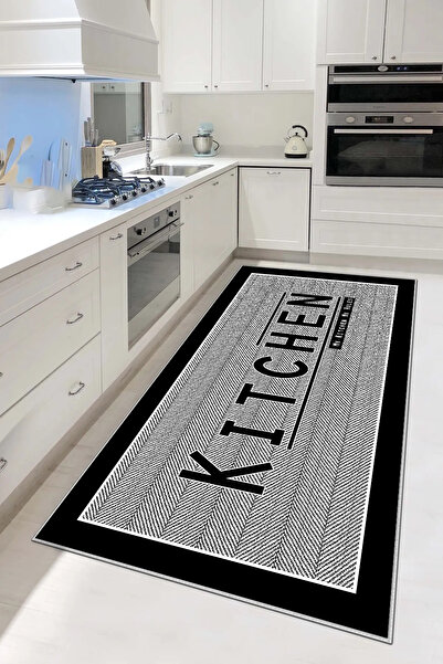 df home Kesme mutfak halısı Desenli Dijital Baskı Yıkanabilir Kaymaz Taban  İ...