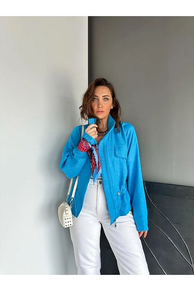 QİMYA BUTİK Qimene Women's Large Pocket Waist Drawstring Loose Collar Straight Oversize Coat