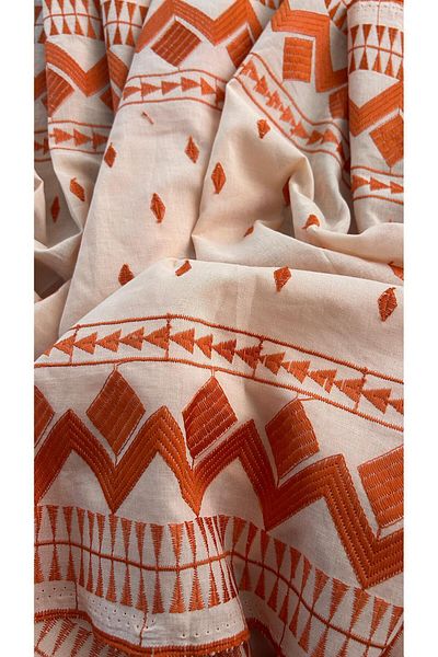 Doray Kumaş Βαμβακερό ύφασμα Voile / Φούστα Watered Ethnic Pattern Voile Fabric / DRY 2027