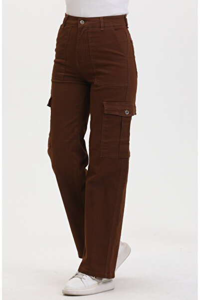 sefamerve Kargo Cep Kot Pantolon 3030-03 Kahverengi