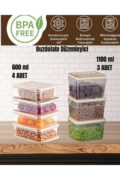 VİZYON Freezer organizer storage container refrigerator organizer set