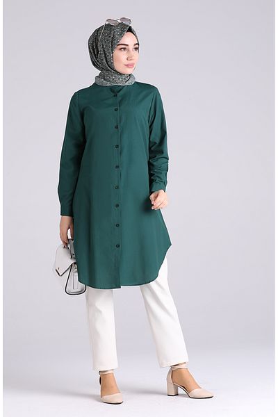 sefamerve Judge collar tunic 6475-11 emerald green