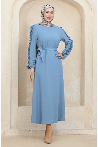 sefamerve Ice Blue Ruffle Sleeve 2002-06 Straight Dress