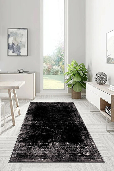 UZZA Salon Halısı Geometrik İskandinav Eskitmeli Dijital Baskı Yıkanabilir Ka...