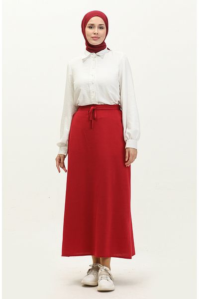 sefamerve Fusta Rosie Claret - Talie elastica si buzunare 0268-05