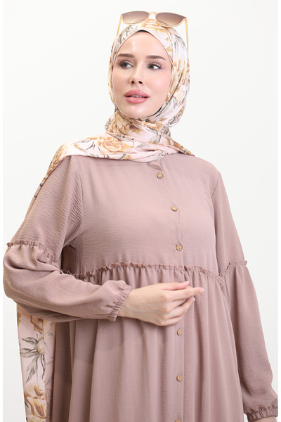 sefamerve Φόρεμα με γιακά με κουμπιά Mink Judge - 0457-01