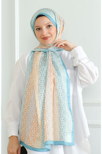 sefamerve Karaca Soft Shawl 81062-02 Γαλάζιο