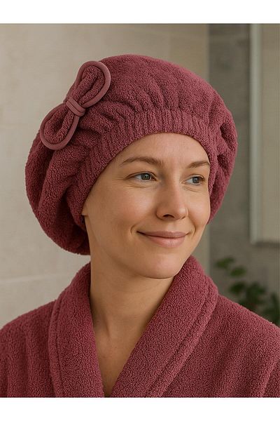 Ender Home Cottonverse șapcă pentru uscare păr – 100% bumbac, cu fundă