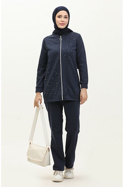 sefamerve Σετ φόρμας Navy Blue με δύο κλωστές Pearl - 3038-04