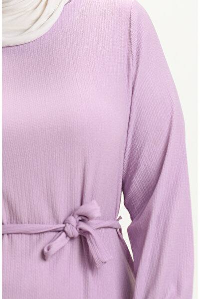 sefamerve Lilac Large Size Farbali Dress - 4581-08