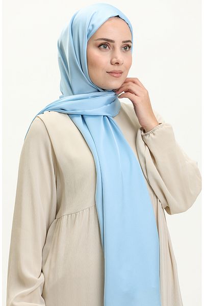 sefamerve Şal Nursema Sky Blue Silk Sand - 81001-39