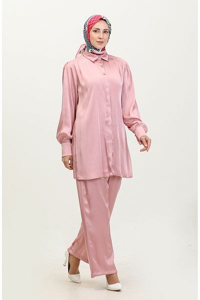 sefamerve Set tunică și pantaloni Dusty Rose - 11301-01