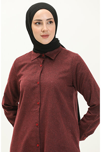 sefamerve Yırtmaçlı Tunik 2559-04 Bordo