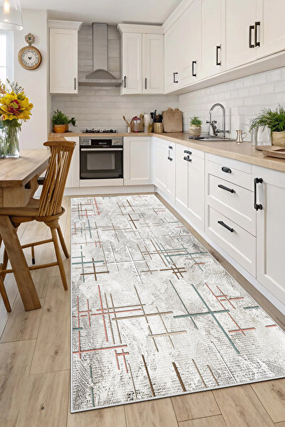 Evimle Makinede yıkanabilir kaymaz taban leke tutmaz mutfak halısı salon halı...