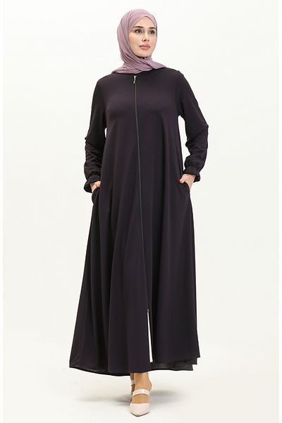sefamerve Purple Mevlana Pocket Ferace - 0694-06