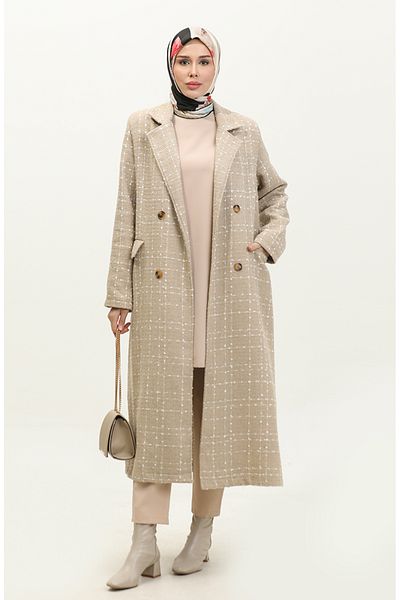 sefamerve Παλτό Mink Tweed - 71209-05 Μοντέλο