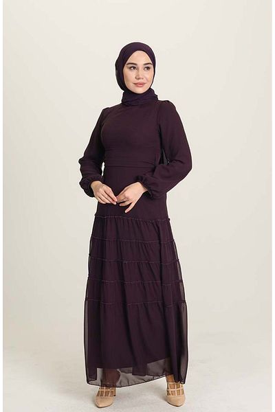 sefamerve Rochie de seara plum smocked 5712-12