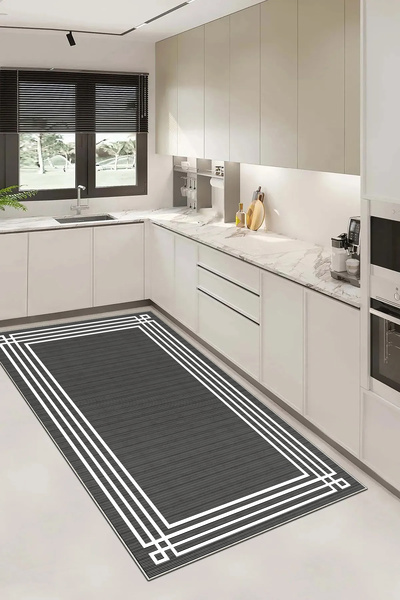 Evimle Makinede yıkanabilir kaymaz taban leke tutmaz mutfak halısı salon halı...