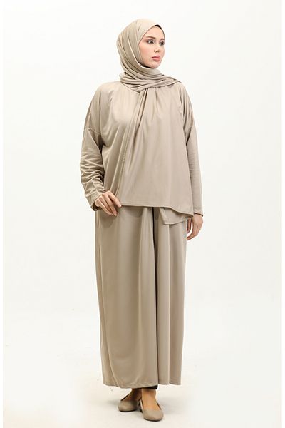 sefamerve Praktisches einteiliges Gebetskleid – mit Hijab, 1980–03 Nerz