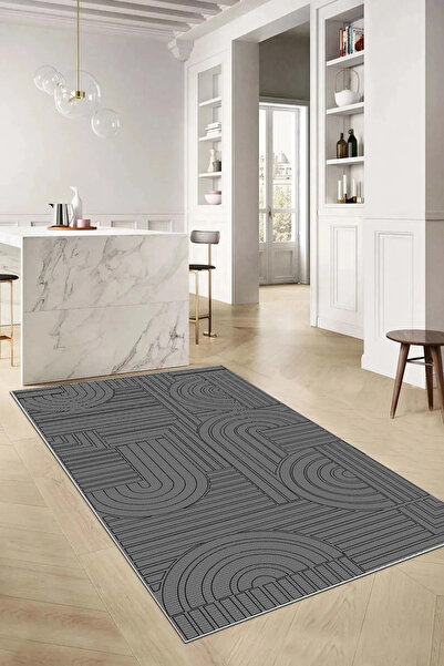 Hülya Home Mutfak Halısı Geometrik İskandinav Eskitmeli Dijital Baskı Yıkanabilir Kaymaz Taban 9017MUTFAKHULYA