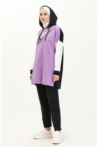 sefamerve Σετ αθλητικής φόρμας Lilac Rib - 70077-01