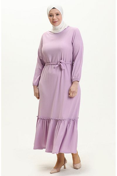 sefamerve Λιλά Φόρεμα Farbali Plus Size - 4581-08