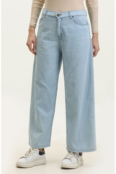sefamerve Ice Blue Wide Leg Jeans - 30091-01