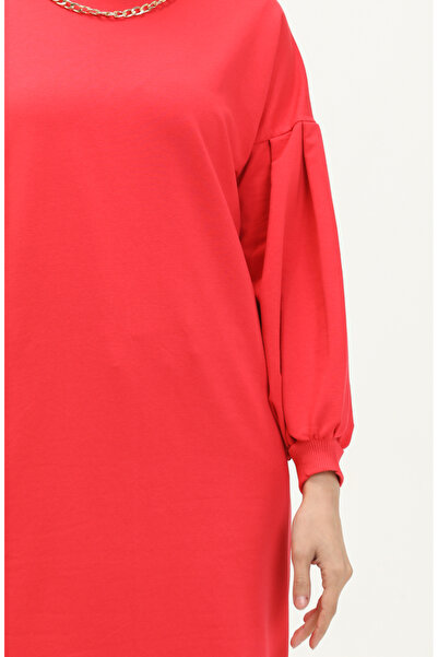 sefamerve Kolyeli Uzun Spor Tunik 70020-11 Mercan