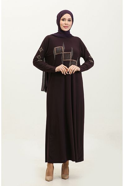 sefamerve Φόρεμα Dilruba Sandy 0349-02 Purple Stone με λεπτομέρειες