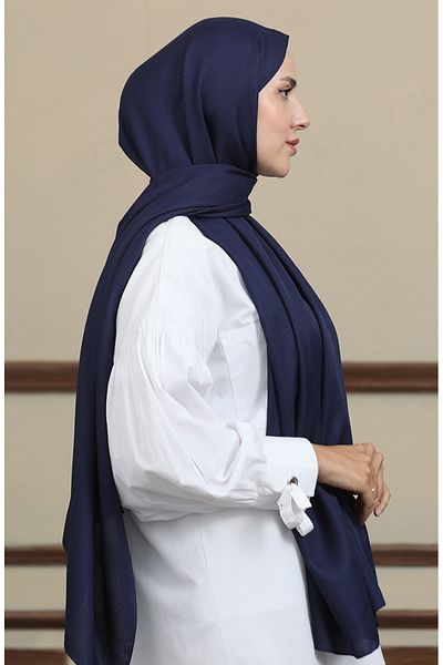 sefamerve Σάλι Madame Mary Baklava Jacquard 19087-05 Navy Blue