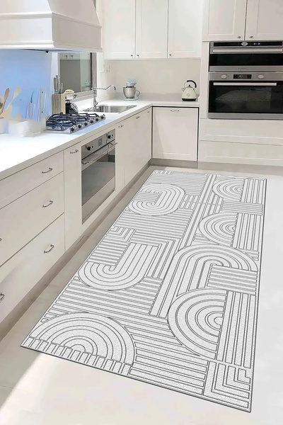 Evimle Makinede yıkanabilir kaymaz taban leke tutmaz mutfak halısı salon halı...