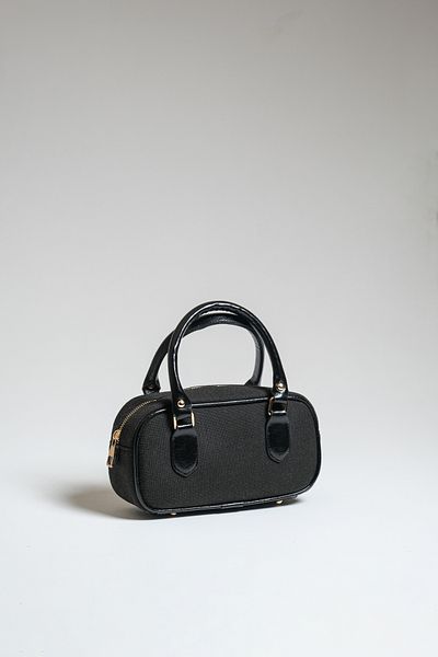 Çantacımstore Women's Straw Look Mini Tote Bag Plain Black 2