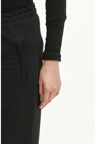 sefamerve Μαύρο Jogger Sweatpants - με φερμουάρ και τσέπες 23015-01