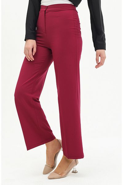 sefamerve Pantaloni cu picioare largi din prune 1141-05