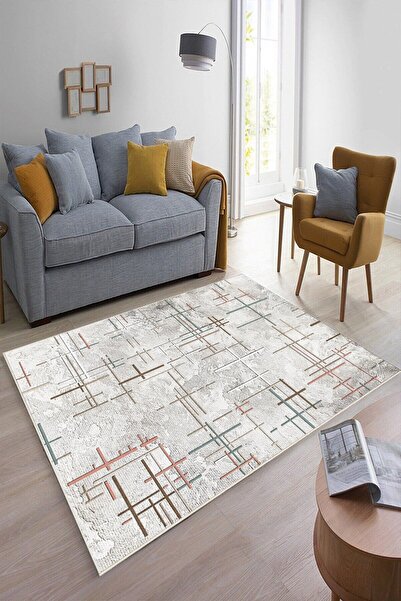 df home Dijital Baskı Yıkanabilir Kaymaz Taban Salon Halısı Mutfak Halısı Kor...