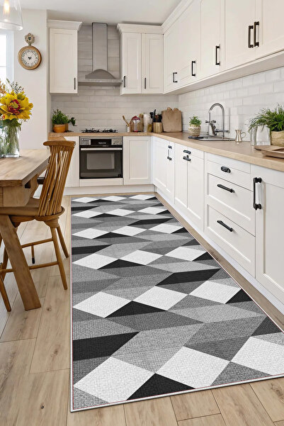 Evimle Makinede yıkanabilir kaymaz taban leke tutmaz mutfak halısı salon halı...