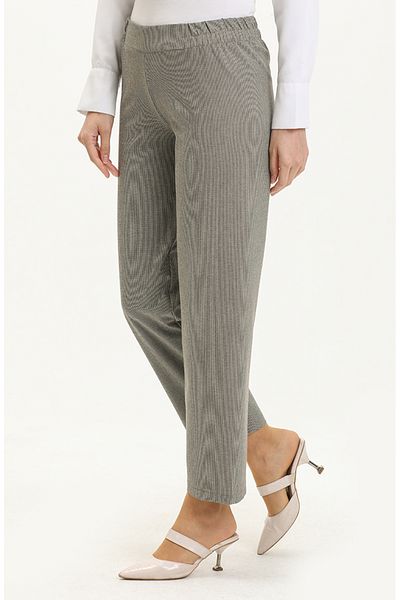 sefamerve 1983B-10 Stone Model Elastic Waist Trousers