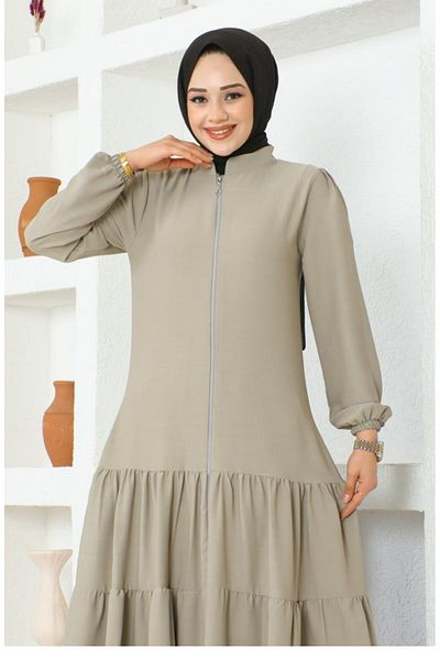 sefamerve Jessica Crepe Ferace - Πολυεπίπεδη φούστα, Stone Color 0031-05