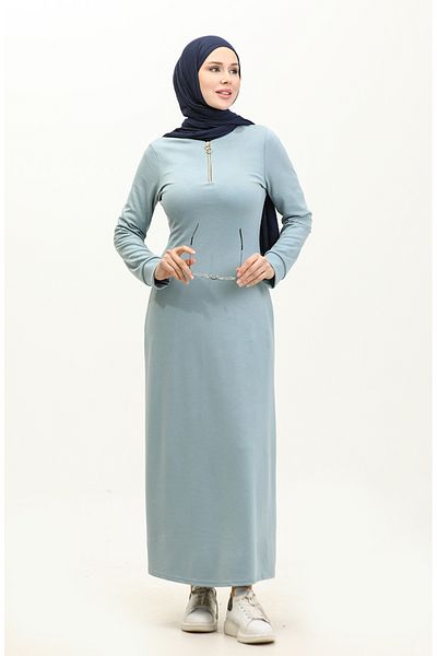 sefamerve Rochie albastră cu fermoar - 2144D-01