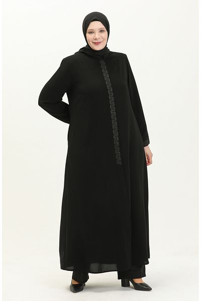sefamerve Μαύρο Plus Size Ferace 3008-01