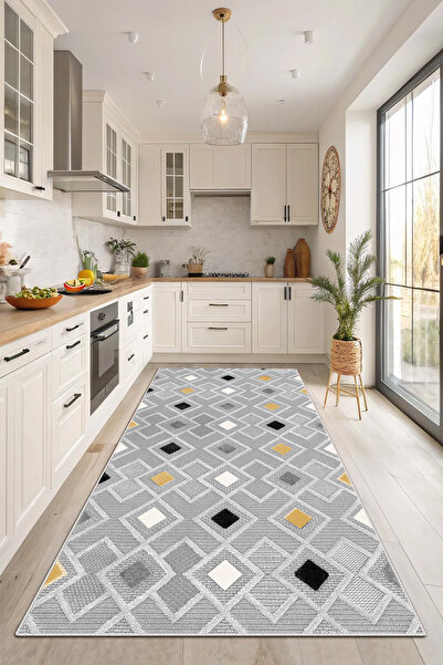 Evimle Makinede yıkanabilir kaymaz taban leke tutmaz mutfak halısı salon halı...