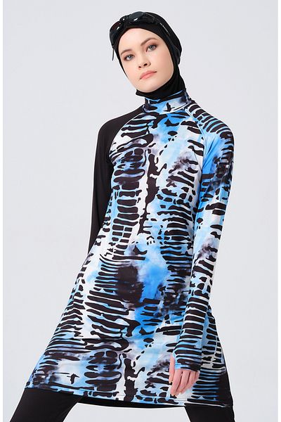 sefamerve Μαγιό Blue Hijab - 23685-01 Μοντέλο