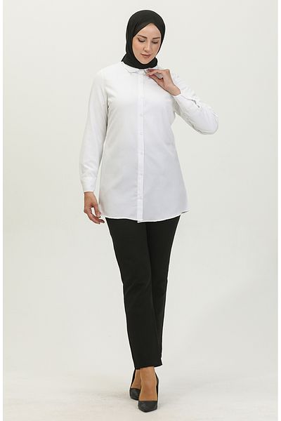sefamerve White Buttoned Tunic 6111-02