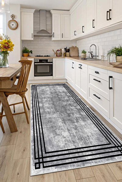 Evimle Makinede yıkanabilir kaymaz taban leke tutmaz mutfak halısı salon halı...